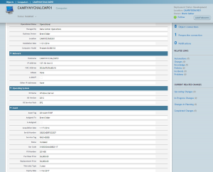 ITinvolve asset record screen