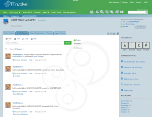 ITinvolve proactive asset notifications screen